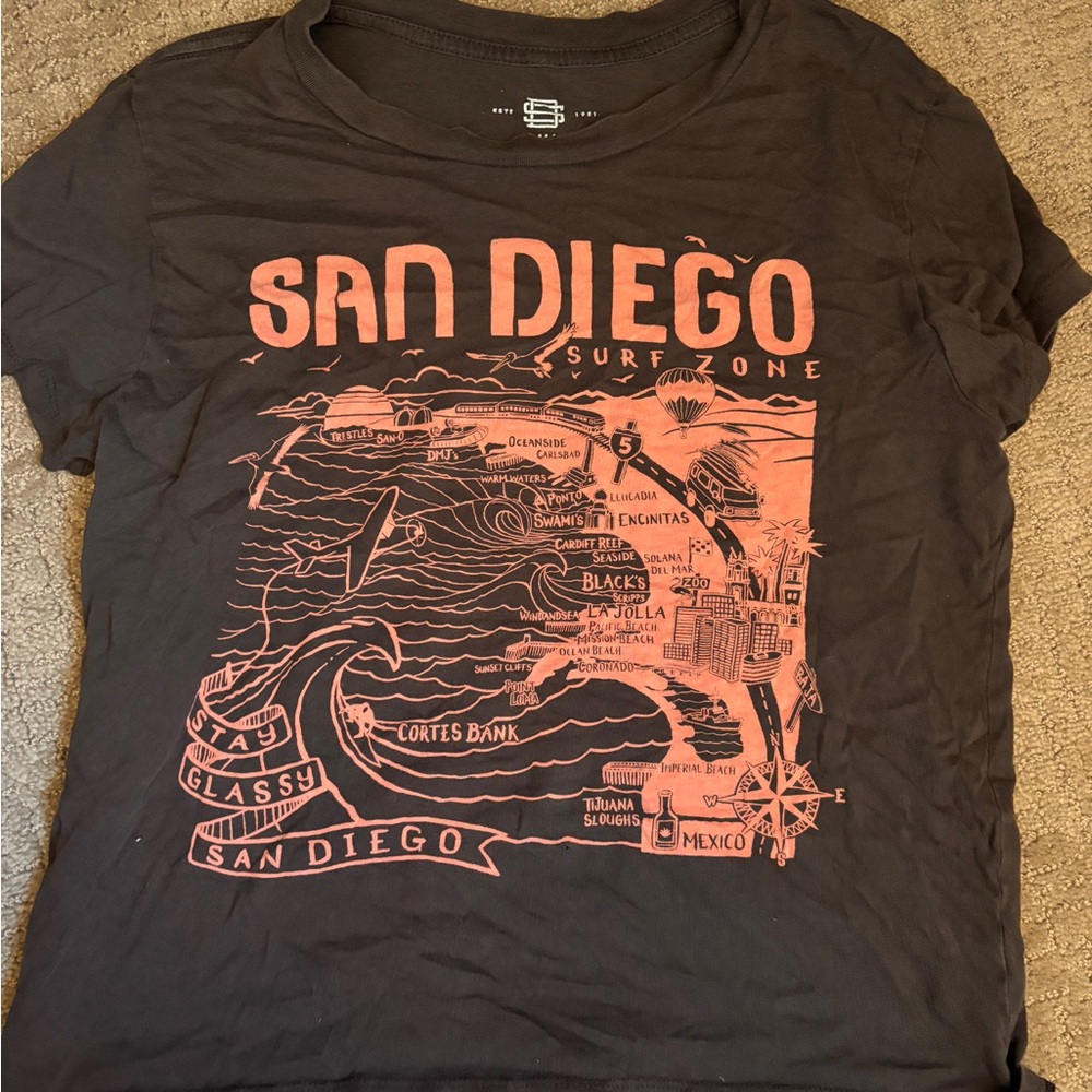 San Diego Surf Zone Graphic Tee - Charcoal